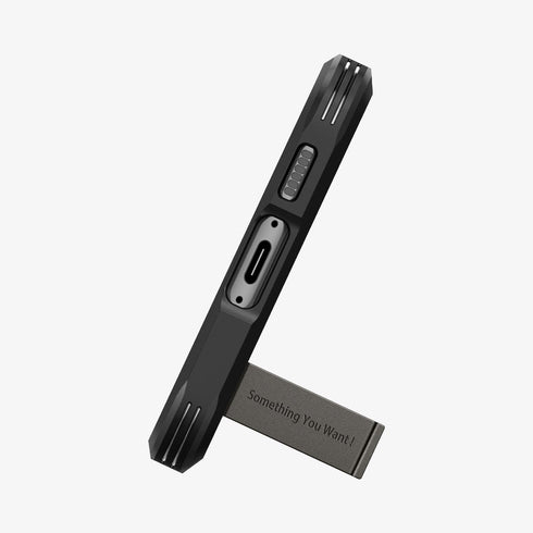 ACS05623 - Galaxy S23 Ultra Case Tough Armor in black showing the back